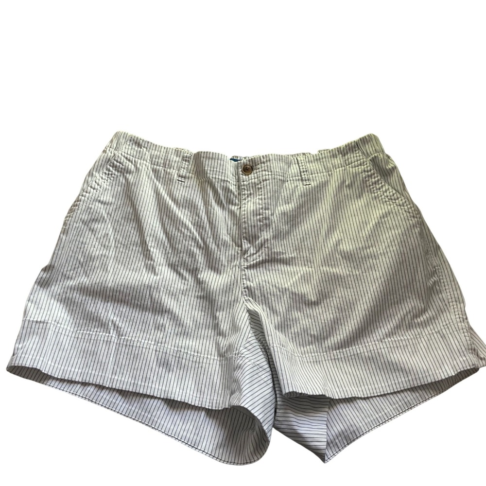 Old Navy Plus Size Everyday Blue and White Striped Cotton Shorts - Size 2X